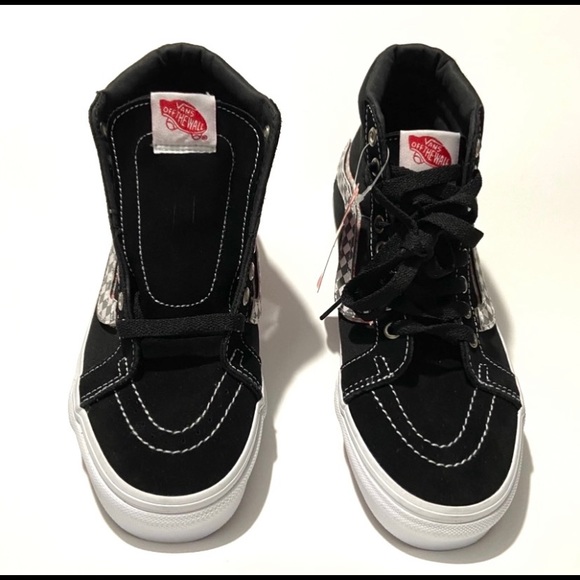 Vans Sk8-Hi Black Checkered Removable Logo Strip Women’s 8 & 8.5 - Picture 3 of 9